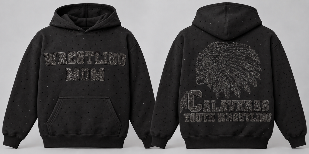 Wrestling mom rhinestone hoodie