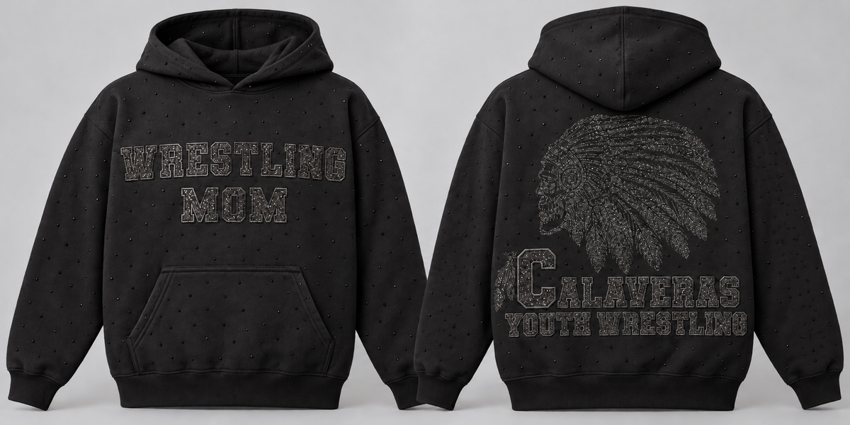 Wrestling mom rhinestone hoodie