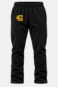 Black Calaveras Youth Wrestling open-leg sweatpants with CYW logo on upper leg
