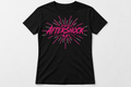 Black CIA Aftershock team T-shirt with pink and crystal rhinestone design