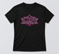 Black Cheer Icon Athletics T-shirt with pink and crystal rhinestone CIA logo and stars